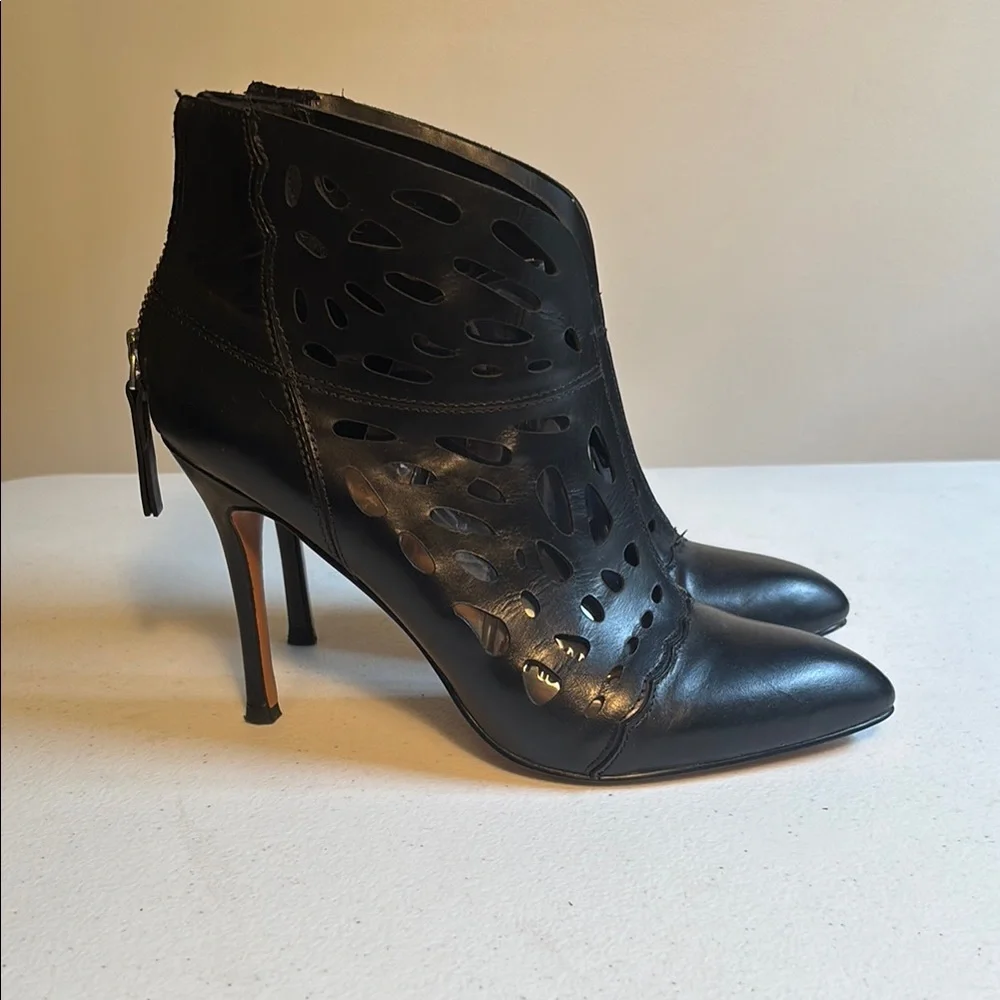Black Cutout Ankle Boots